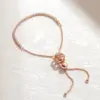 Wholesale Rose Gold Necklace Shiny Bracelet Light Luxury Fashion Gift Inlaid Luxurious Sweet Birthday Versatile Water Plated Copper Round Dot Oval Zircon