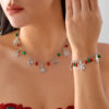 Wholesale Colorful bell and diamond snowflake necklace