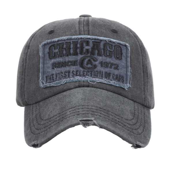 Wholesale Spring cross-border wash cotton Amazon three-dimensional embroidered baseball cap washed old Chicago cap B1171