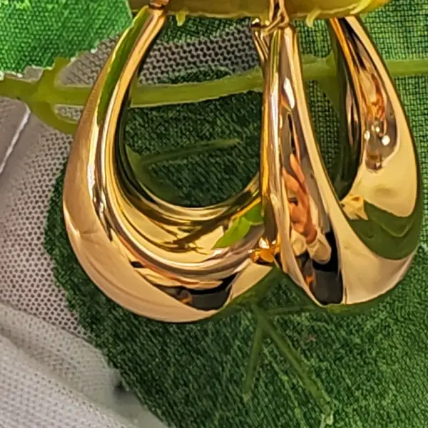 Wholesale Punk U Shape Plating 304 Stainless Steel 18K Gold Plating In Furnace Stainless Steel Earrings