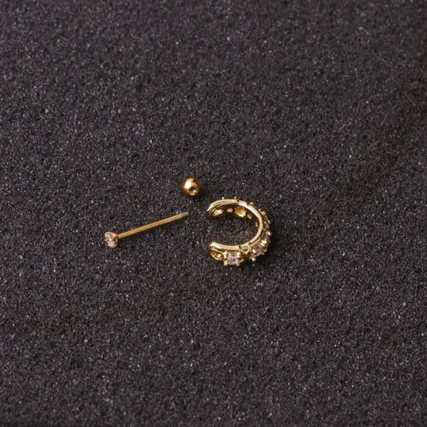 Wholesale Ear Cartilage Rings & Studs Fashion U Shape Copper Diamond Zircon