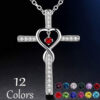 Wholesale Cross-border wish European and American fashion cross religious inlaid zircon pendant necklace love-shaped necklace jewelry