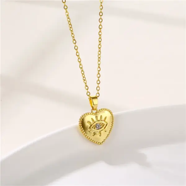 Wholesale Water Plating Vacuum Real Gold Plated 18K Sun Heart Shape Whale 304 Stainless Steel Titanium INS Style Waterproof Non Tarnish 201 Pendant Necklace