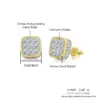 Wholesale Fashion Geometric Copper Inlay Zircon Ear Studs 1 Pair
