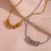 Wholesale 304 Stainless Steel Solid Color PVD Coated Stone-Free 18K Gold Plated Real Gold Plated Simple Style Waterproof Non Tarnish Plating Snake Chain Gold Pendant Necklace
