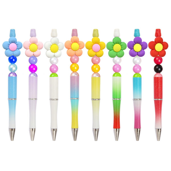 Wholesale Ballint Pen Beaded Aessories Cute Flowers Pvc Burnt Beads