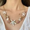 Wholesale European and American Style Exaggerated Color Starfish Shell Pearl Necklace Women's Bohemian Seaside Holiday Necklace Clavicle Chain