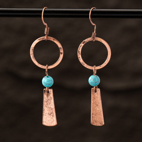 Wholesale Supply Retro Western Style Turquoise Decorative Earrings