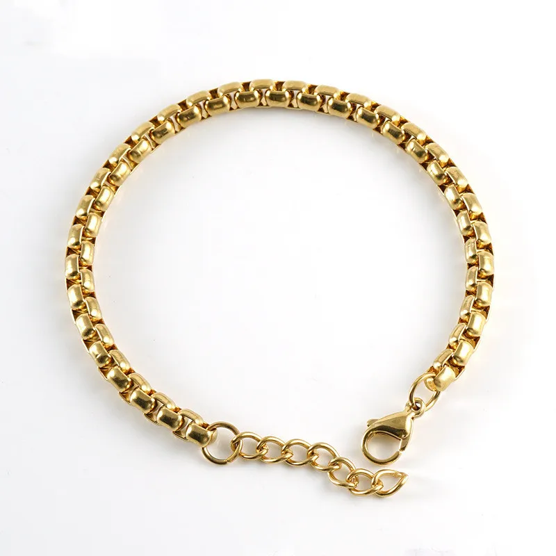 Wholesale PVD Coated 18K Gold Plated Geometric 304 Stainless Steel Titanium Steel Fashion Waterproof Non Tarnish 304 Stainless Steel Bracelets