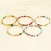 Wholesale Hawaiian Bohemian Streetwear Square Copper Beaded Stoving Varnish Plating 18k Gold Plated Bracelets