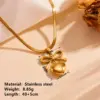 304 Stainless Steel Heart Shape PVD Coated 18K Real Gold Plated Elegant Simple Style Waterproof Non Tarnish Plating Gold Earrings Necklace Jewelry Set