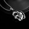 oly-f9f006c2fdd67191c0734425ed64f5e2 Wholesale stainless steel jewelry hip hop punk trend face skull double-sided pendant necklace