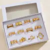 Wholesale PVD Coated 18K Gold Plated Oval Heart Shape 304 Stainless Steel Simple Style Waterproof Non Tarnish Open Rings