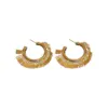Wholesale 1 Pair Retro Exaggerated C Shape Plating Copper 18k Gold Plated Ear Studs