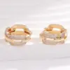 Wholesale 1 Pair Simple Style Geometric Plating Hollow Out Inlay Copper Zircon K Gold Plated Rhodium Plated Earrings