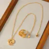 PVD Coated Real Gold Plated 18K Gold Spiral 304 Stainless Steel Simple Style Classic Style Waterproof Non Tarnish Rings Necklace