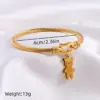 Wholesale Ion Plating (IP) Real Gold Plated Heart Shape 304 Stainless Steel Simple Style Waterproof Non Tarnish 304 Stainless Steel Bangle