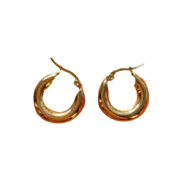 Wholesale 1 Pair Simple Style Solid Color Plating Stainless Steel Earrings