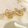 Wholesale C Shape Plating Stainless Steel No Inlaid Gold Plated Earrings