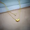 Wholesale Jewelry Basic Heart Shape 304 Stainless Steel Rhinestones 18K Gold Plated Gold Plated Stainless Steel Necklaces