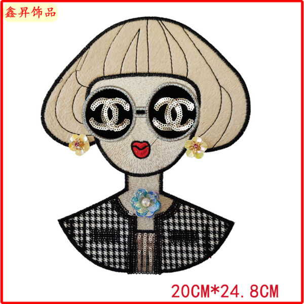 oly-fa21eebcb0ed6befb1eca326aeb8a191 Wholesale Cross-border DIY hand-embroidered beauty head cloth paste clothing accessories backpack decoration patch factory direct supply