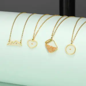 Wholesale 1 Piece Fashion Sun Mountain Stainless Steel Plating Pendant Necklace