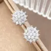 Wholesale Hot Selling Creative Style Stud Earrings Inlaid Zircon Flower Earrings Wholesale Style Women's Copper Plating 18K Earrings