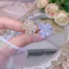 Wholesale Copper Plating Inlay Rabbit Four Leaf Clover Flower Zircon Copper Rings