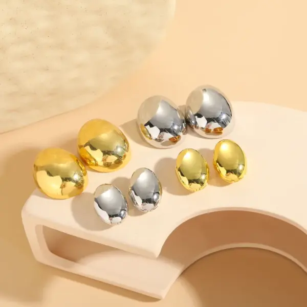 Wholesale 1 Pair Classic Style Solid Color Asymmetrical Plating Copper 14k Gold Plated Ear Studs