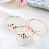Wholesale Cross-border New Hot Sale Alloy Drop Oil Rose Flower Opening Bracelet Ring suit Fashion Temperament High-end Ladies