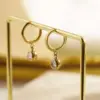 PVD Coated Real Gold Plated 18K Gold Round 304 Stainless Steel Simple Style Waterproof Non Tarnish Drop Earrings