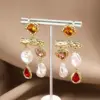 Wholesale 1 Pair IG Style Simple Style Geometric Imitation Pearl Drop Earrings