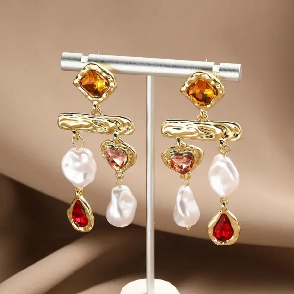 Wholesale 1 Pair IG Style Simple Style Geometric Imitation Pearl Drop Earrings