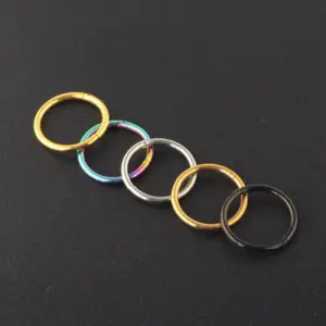 Vacuum Plating Flower Titanium Steel Ethnic Style Earrings Nose Ring