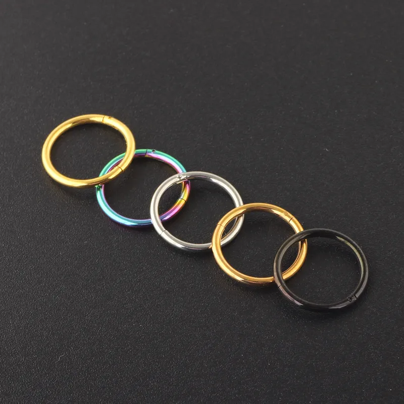 Wholesale Vacuum Plating Flower Titanium Steel Ethnic Style Earrings Nose Ring