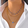 Wholesale Blue Eyes Evil Eye Necklace Three-Piece Set for Women