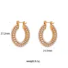 Wholesale PVD Coated Real Gold Plated 18K Gold Geometric 304 Stainless Steel Fashion Waterproof Non Tarnish Hoop Earrings