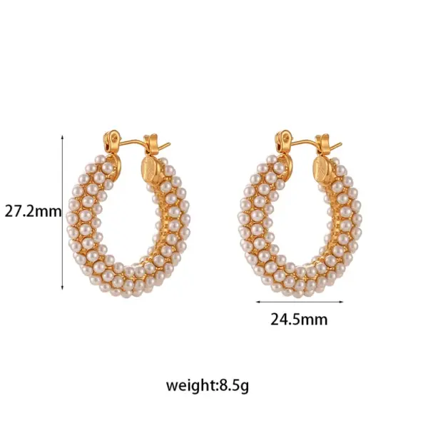 Wholesale PVD Coated Real Gold Plated 18K Gold Geometric 304 Stainless Steel Fashion Waterproof Non Tarnish Hoop Earrings