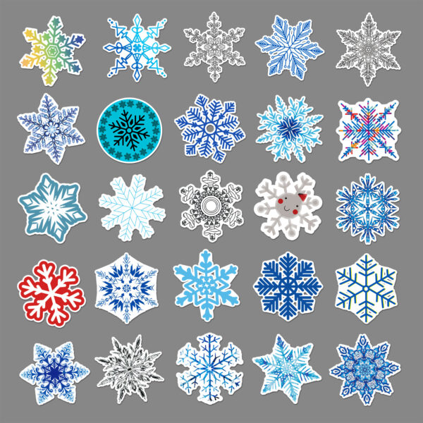 Wholesale 50pcs/pack snowflake graffiti winter small fresh DIY luggage stickers