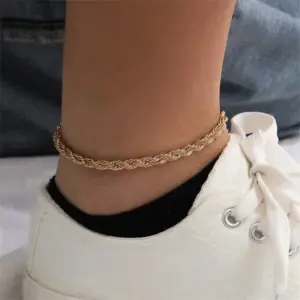 Fashion Flower 304 Stainless Steel Titanium Steel Waterproof Non Tarnish No Inlaid PVD Coated 14K Gold Real Gold Plated Women'S Anklet