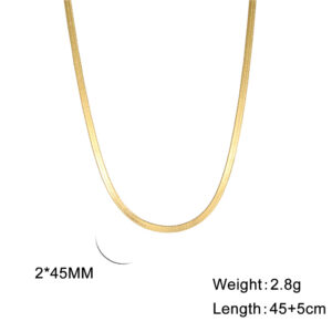 2mm snake bone chain-Gold / 45+5cm