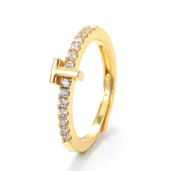 Wholesale Unisex Fashion Letter Copper Zircon Rings Plating Inlaid Zircon