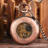 oly-fa60a2a95e9d24d8a966449e83d7363d Wholesale Retro Flip Hollow Necklace cket Watch Red Bronze Hollow Gear Roman Face Men's and Women's Mechanical cket Watch