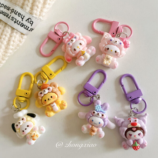 Wholesale Cartoon Sanrio Keychain Pendant Cute Girl Heart Student Schoolbag Hanging Accessories Bag Accessories Girlfriend Gift