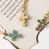Wholesale Simple Style Cross Stainless Steel Titanium Steel Plating Inlay Rhinestones Pendant Necklace 1 Piece