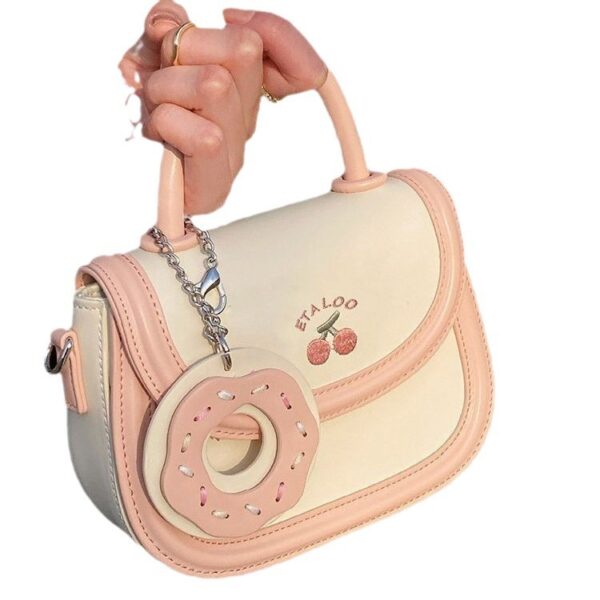 Wholesale 2025 New Bag Cute Junior High School Student Saddle Bag Japanese Style Biscuit Off-White Satchel Shoulder Crossbody Bag for Women Spring and Summer