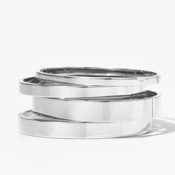 PVD Coated Real Gold Plated 16K White Plating Solid Color 304 Stainless Steel Modern Style Waterproof Non Tarnish Bangle