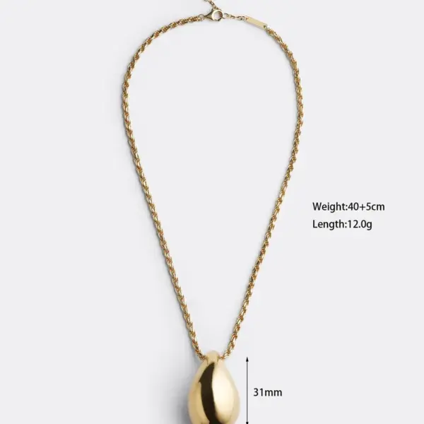 Wholesale Jewelry Elegant Simple Style Water Droplets 304 Stainless Steel Plating Stainless Steel Necklaces