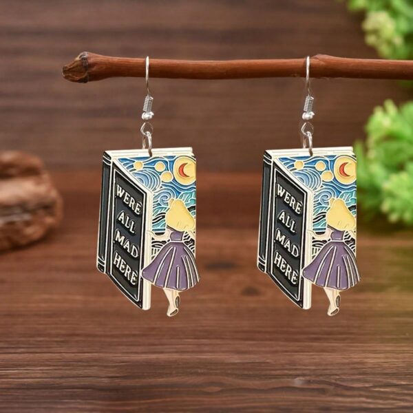 Wholesale Book Girl Acrylic Earrings