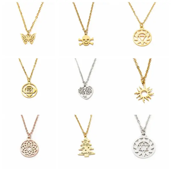 Wholesale Jewelry Fashion Lotus Stainless Steel Necklace